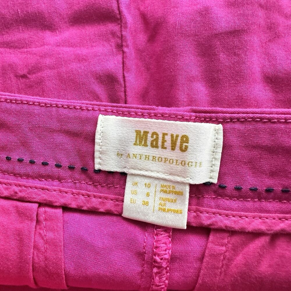 NWT Anthropologie Maeve 6 high rise bright pink shorts - Picture 3 of 12